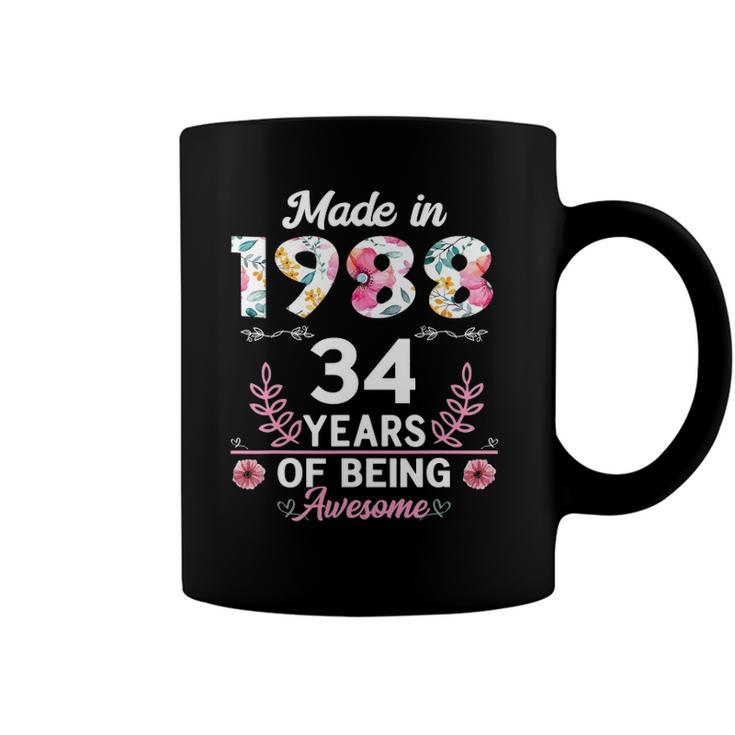 34 Years Old Gifts 34Th Birthday Born In 1988 Women Girls Coffee Mug