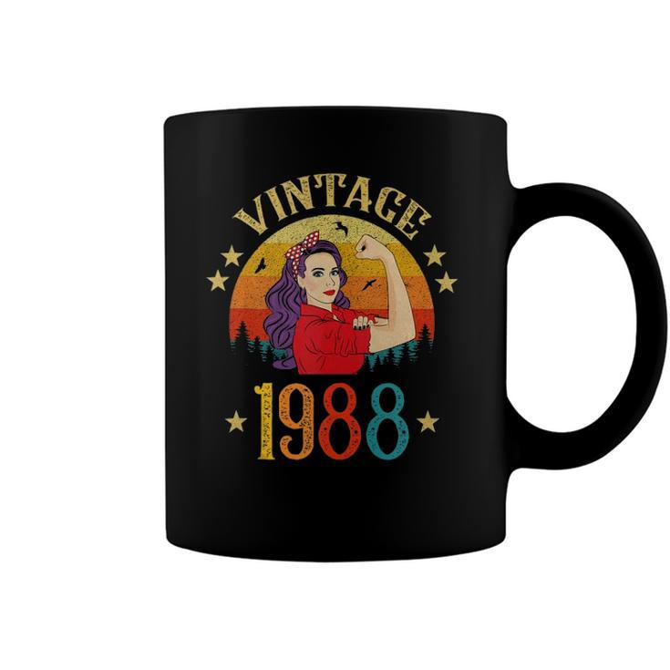 34Th Birthday Gift 34 Years Old For Women Retro Vintage 1988  Coffee Mug