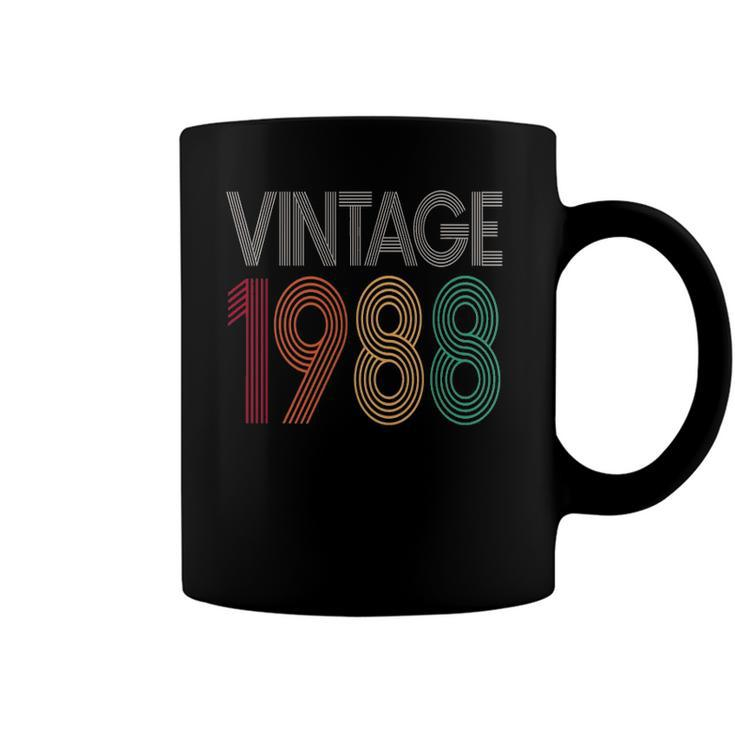 34Th Birthday Men Women Vintage 1988 Retro 34 Years Old Coffee Mug
