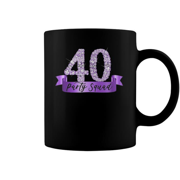 40Th Birthday Party Squad I Purple Group Photo Decor Outfit Coffee Mug