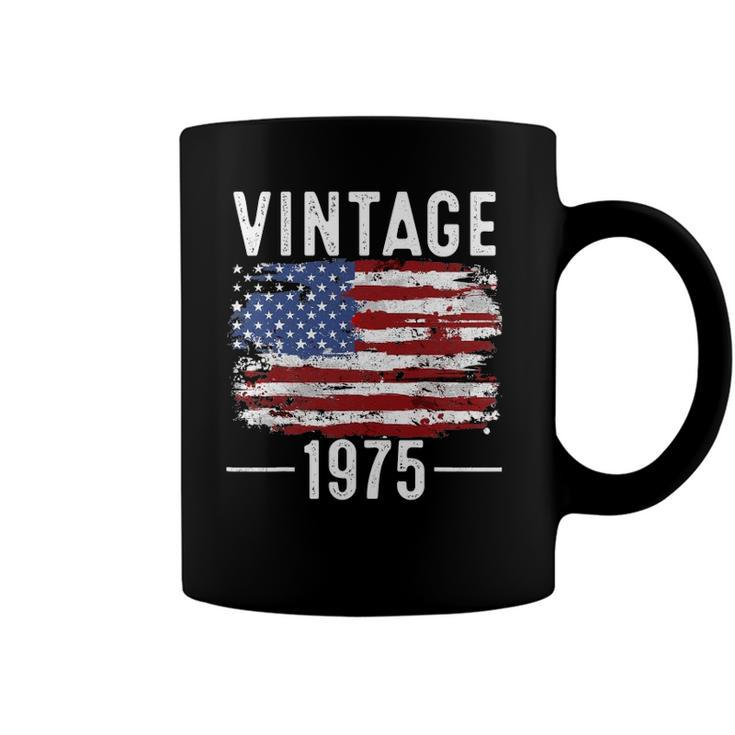 47Th Birthday Usa Flag Vintage American Flag 1975 Birthday Coffee Mug