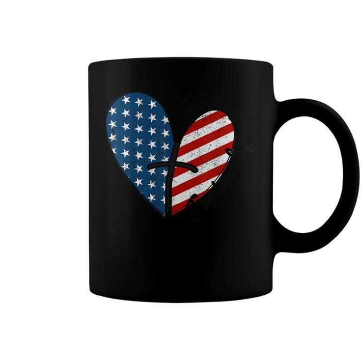 4Th Of July Faith Family Freedom American Flag Patriotic  Coffee Mug