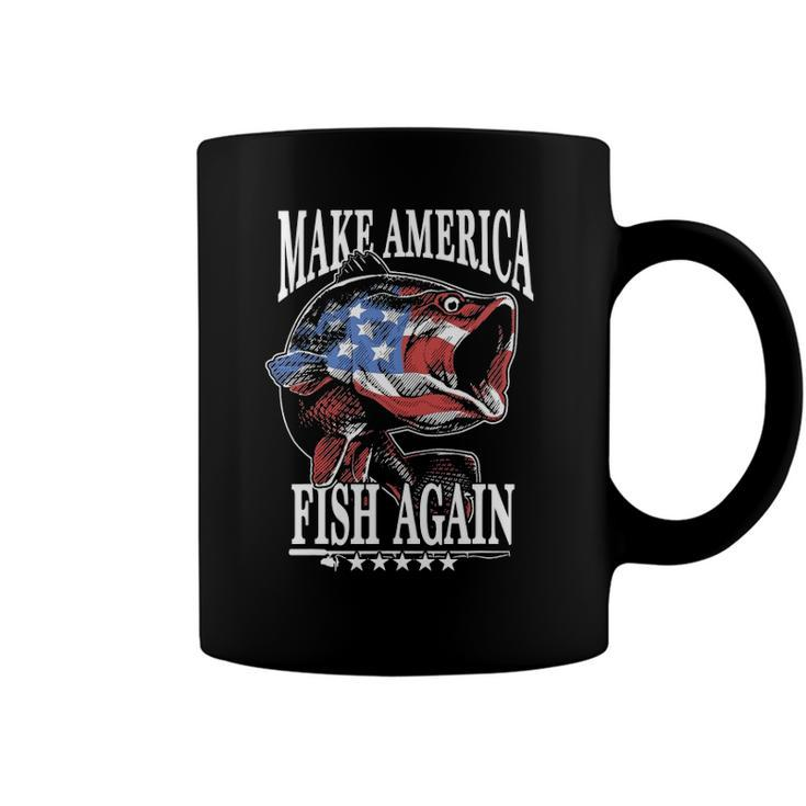 4Th Of July Fishing Make America Fish Again Usa Fisherman Coffee Mug