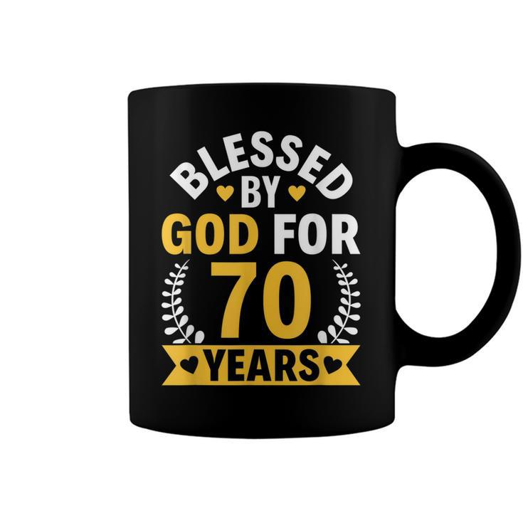 70Th Birthday Man Woman Blessed By God For 70 Years  Coffee Mug