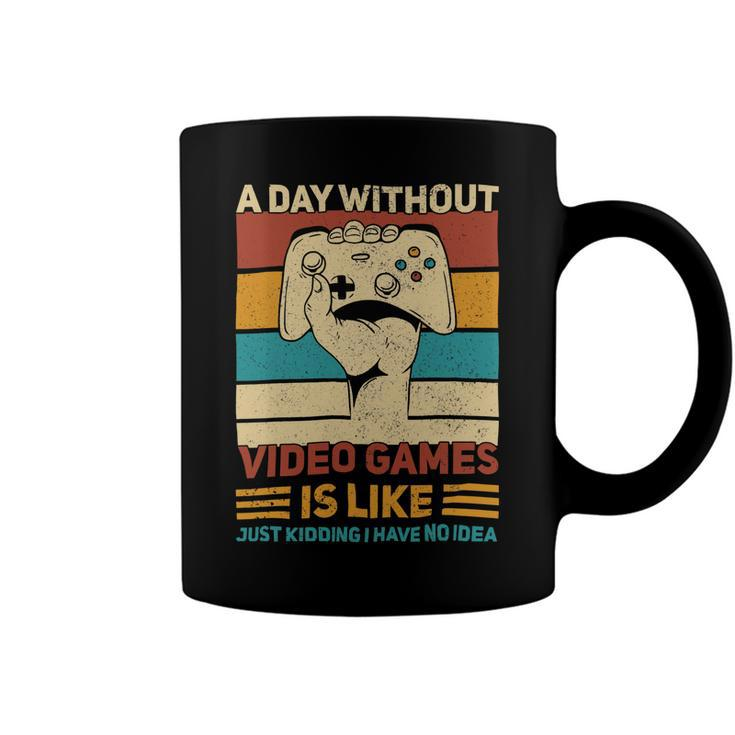 A Day Without Video Games Gamer Funny Gaming Apparel Vintage 10Xa40 Coffee Mug