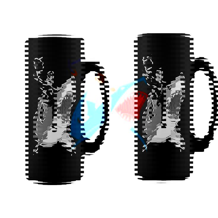 Abraham Lincoln Riding A Shark 4Th Of July Coffee Mug