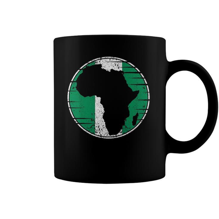 Africa Vintage Retro Map Nigeria Nigerian Flag Coffee Mug