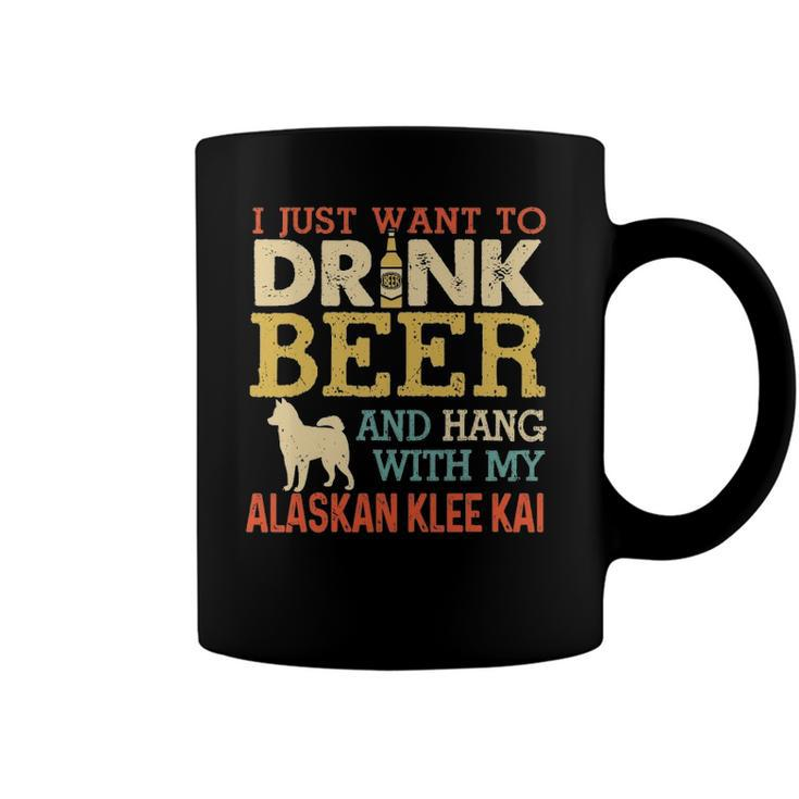 Alaskan Klee Kai Dad Drink Beer Hang With Dog Funny Vintage Coffee Mug