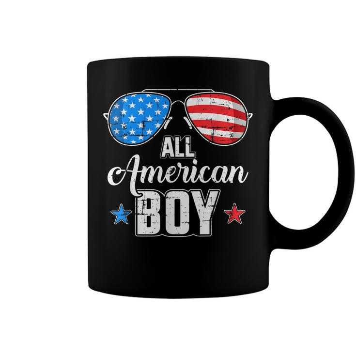 All American Boy Us Flag Sunglasses For Matching 4Th Of July  Coffee Mug