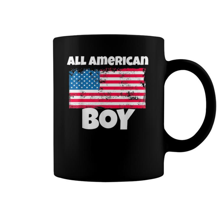 All American Boy Usa Flag Distressed 4Th Of July Coffee Mug