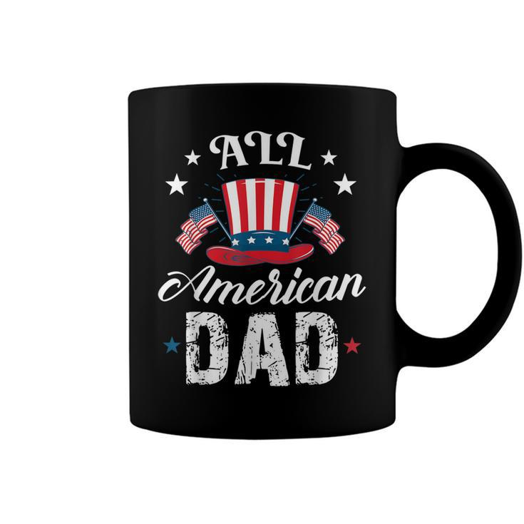 All American Dad 4Th Of July Patriot Hat With American Flag  Coffee Mug