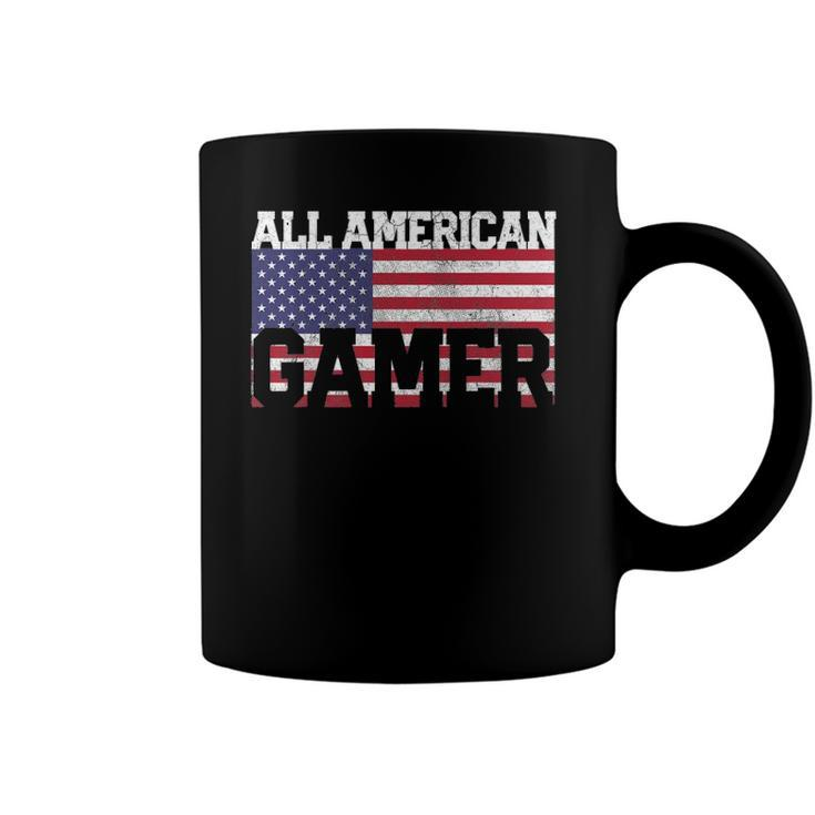 All American Flag Video Gamer July 4Th Boys Kids Men Coffee Mug