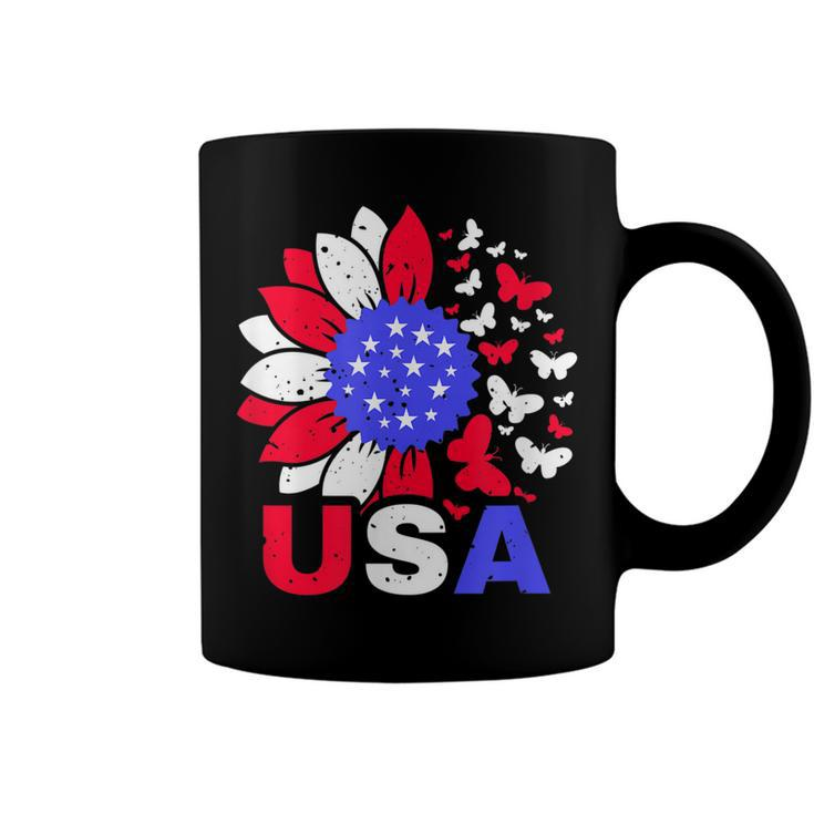 American Flag 4Th Of July Proud Usa Flower Girl  Coffee Mug