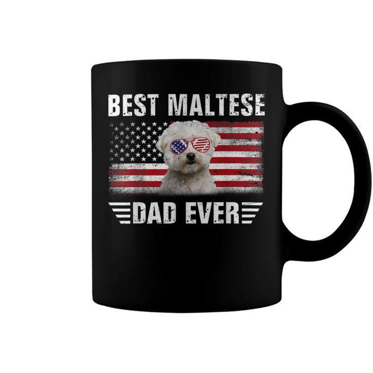 American Flag Best Maltese Dad Ever  Dog Dad Coffee Mug