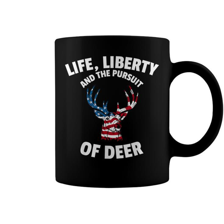 American Flag Deer 4Th Of July - The Pursuit Of Deer  Coffee Mug
