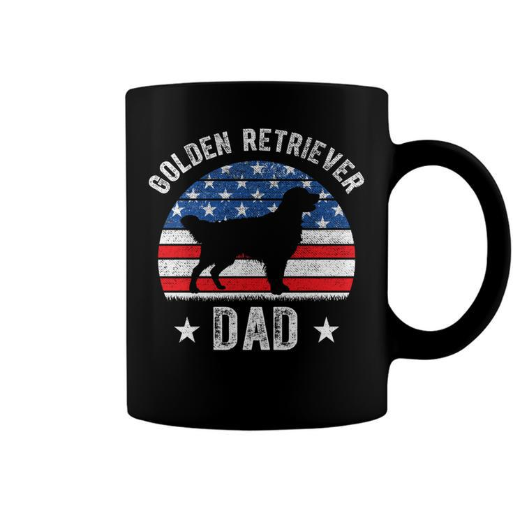 American Flag Golden Retriever Dad 4Th Of July Fathers Day   Coffee Mug