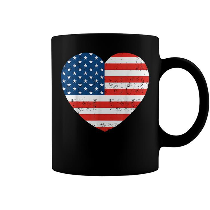 American Flag Heart 4Th Of July Usa Patriotic  V2 Coffee Mug