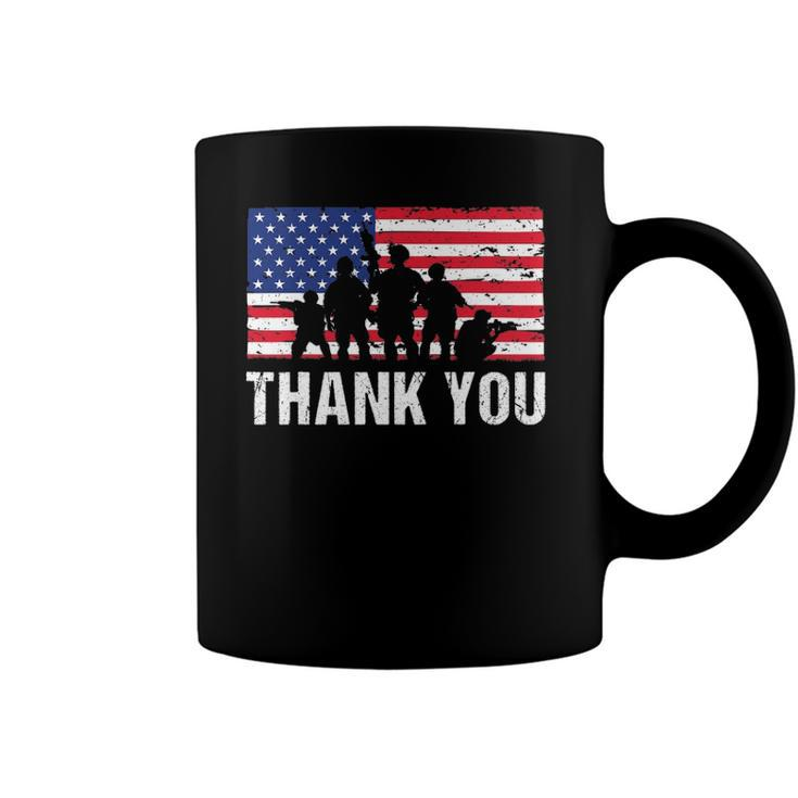 American Flag Soldiers Usa Thank You Veterans Proud Veteran Coffee Mug