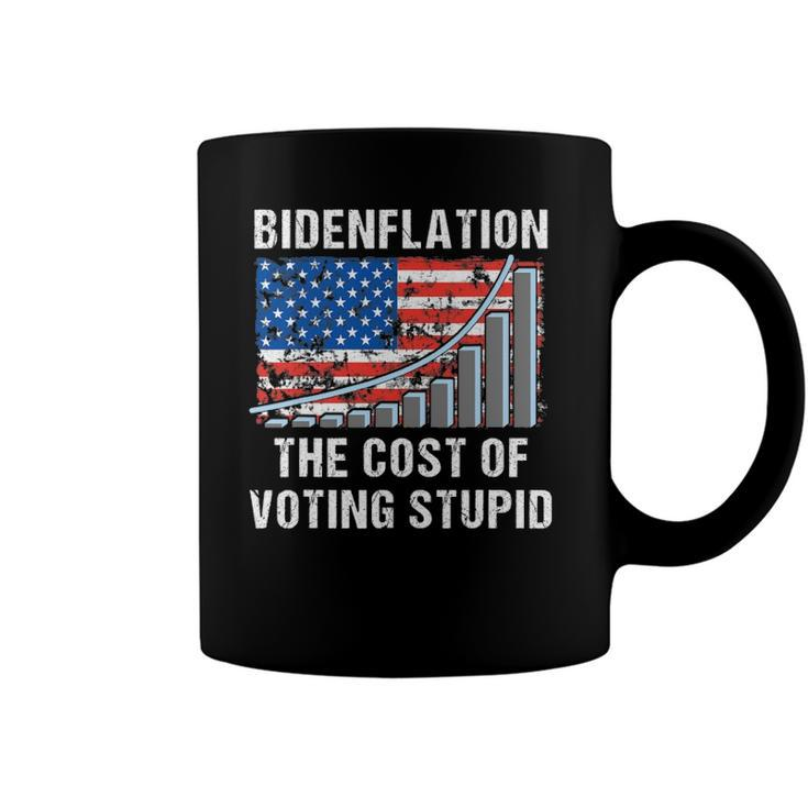 American Flag With Inflation Graph Funny Biden Flation Coffee Mug
