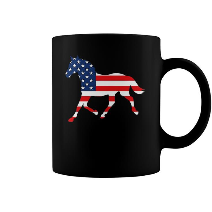 American Patriotic Horse Usa Flag July 4Th Gift Equestrian Coffee Mug