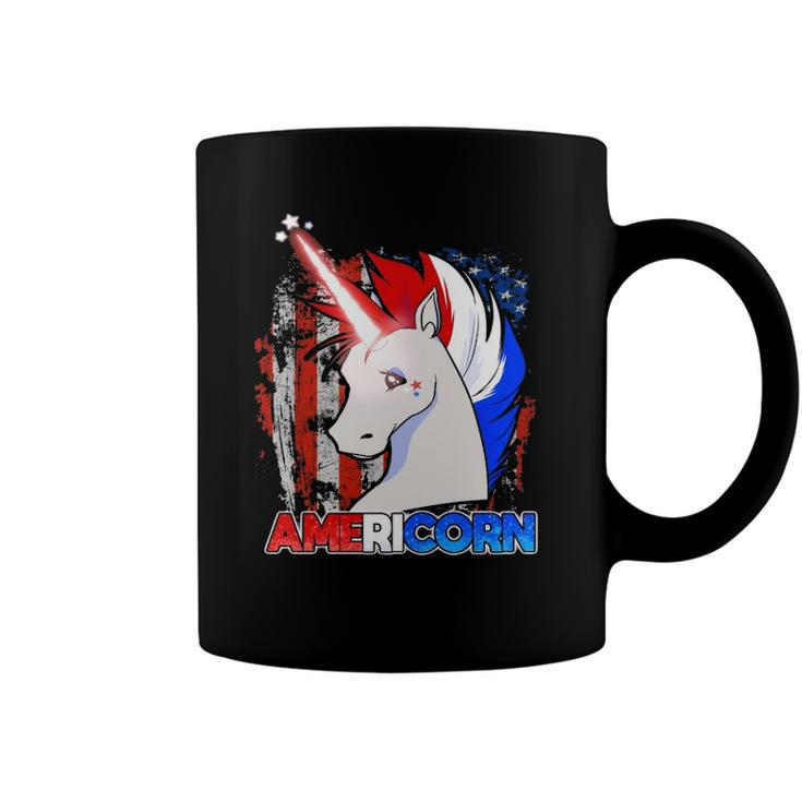 Americorn Unicorn American Flag Patriotic Coffee Mug