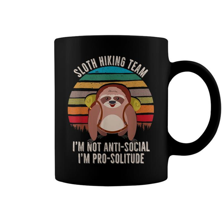 Anti-Social Sloth Hiking Im Not Anti-Social Im Pro-Solitude Coffee Mug