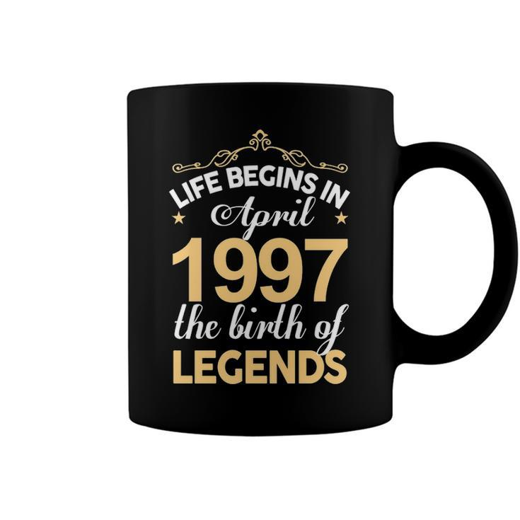 April 1997 Birthday   Life Begins In April 1997 V2 Coffee Mug