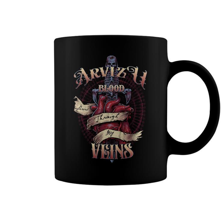 Arvizu Blood Runs Through My Veins Name Coffee Mug