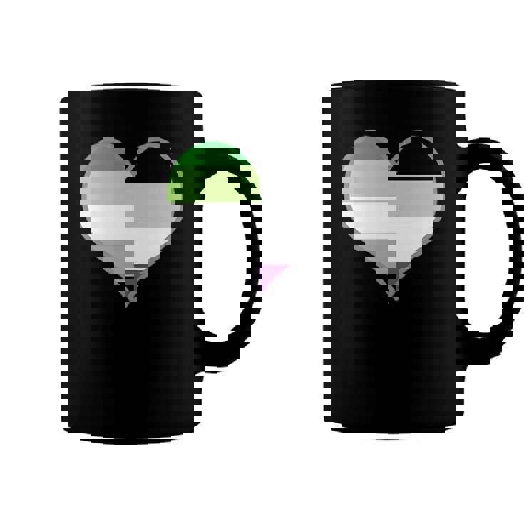 Asexual Aromantic Pride Flag Heart Nonsexual Equality Month Coffee Mug