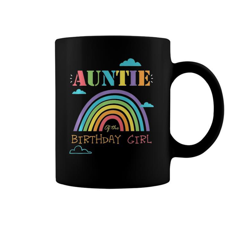 Auntie Of The Birthday Girl Rainbow Theme Matching Family  Coffee Mug