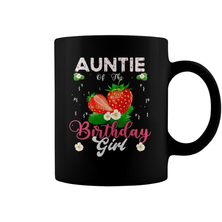 Auntie Of The Birthday Girls Strawberry Theme Sweet Party Coffee Mug