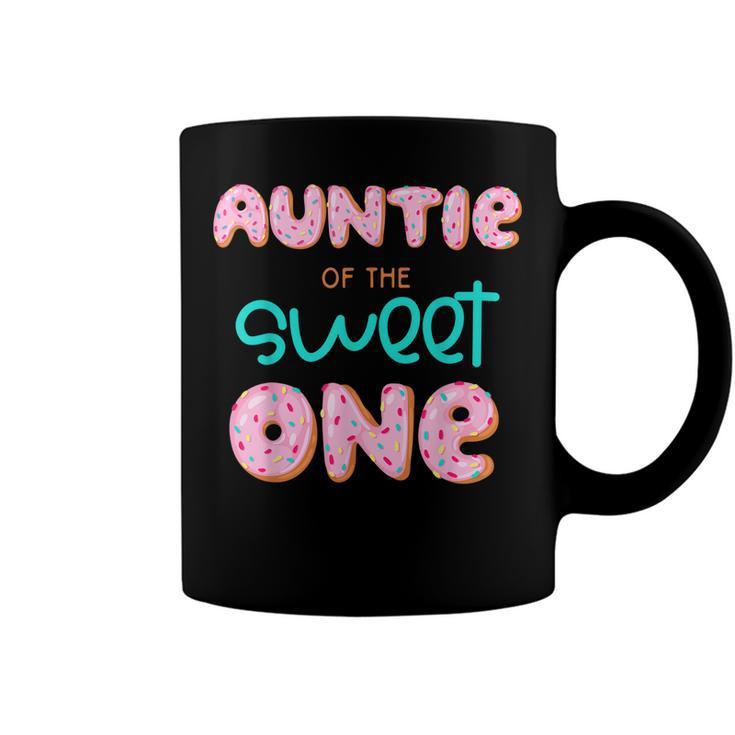 Auntie Of The Sweet One First Birthday Matching Family Donut  Coffee Mug