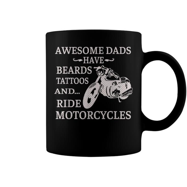 Awesome Dads Have Beards Tattoos And Ride Motorcycles  V2 Coffee Mug