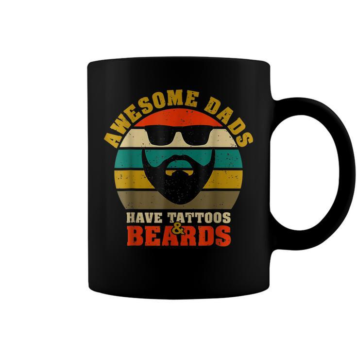 Awesome Dads Have Tattoos And Beards Vintage Fathers Day  V3 Coffee Mug