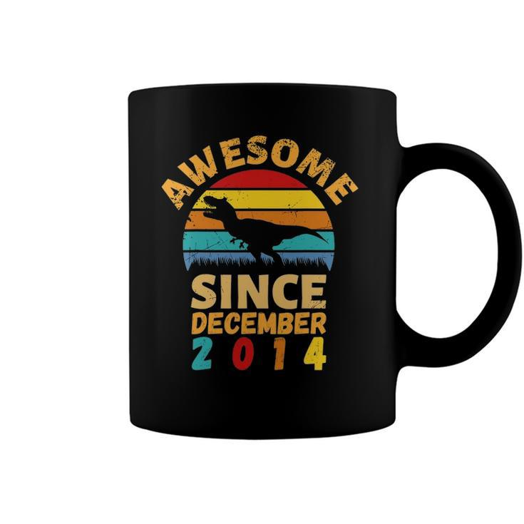 Awesome Since December 2014 Vintage 7Th Birthday Dinosaur Coffee Mug