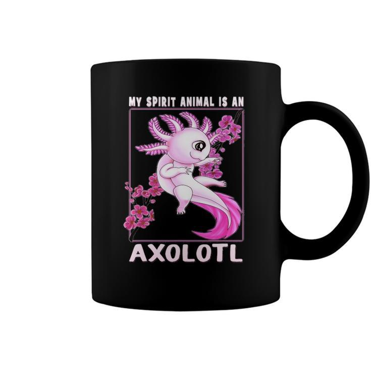 Axolotl Is My Spirit Animal Cherry Blossom Girls Boys Womens Coffee Mug