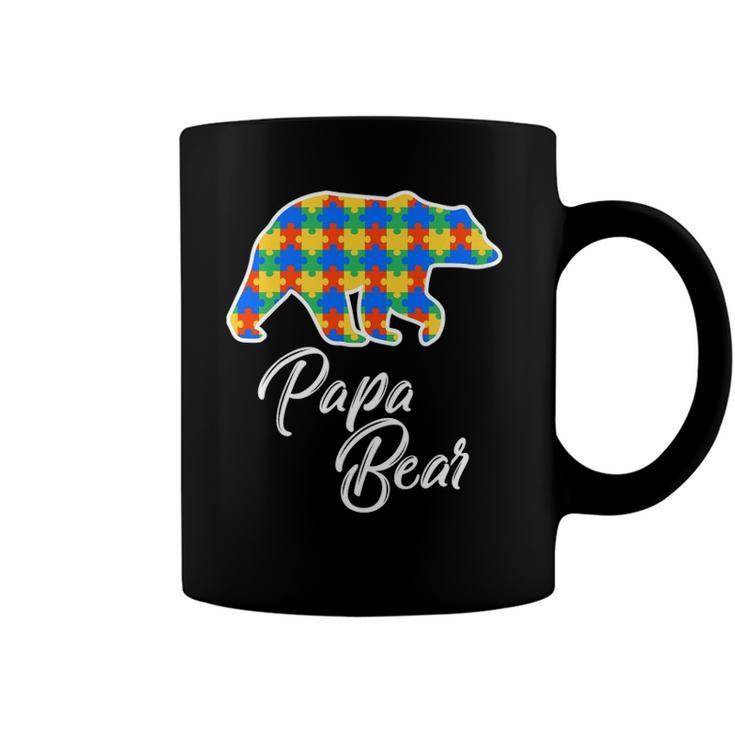 Bear Autism Puzzle Awareness  Papa Bear Gifts Coffee Mug