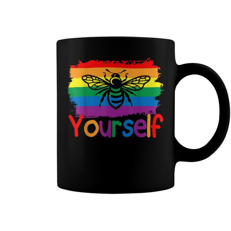 Bee Bee Bee Yourself Butterfly Gay Pride Lgbtq Funny Rainbow Bee Bee V2 Coffee Mug