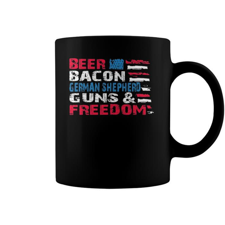 Beer Bacon German Shepherd Guns & Freedom Tee July Gift Coffee Mug