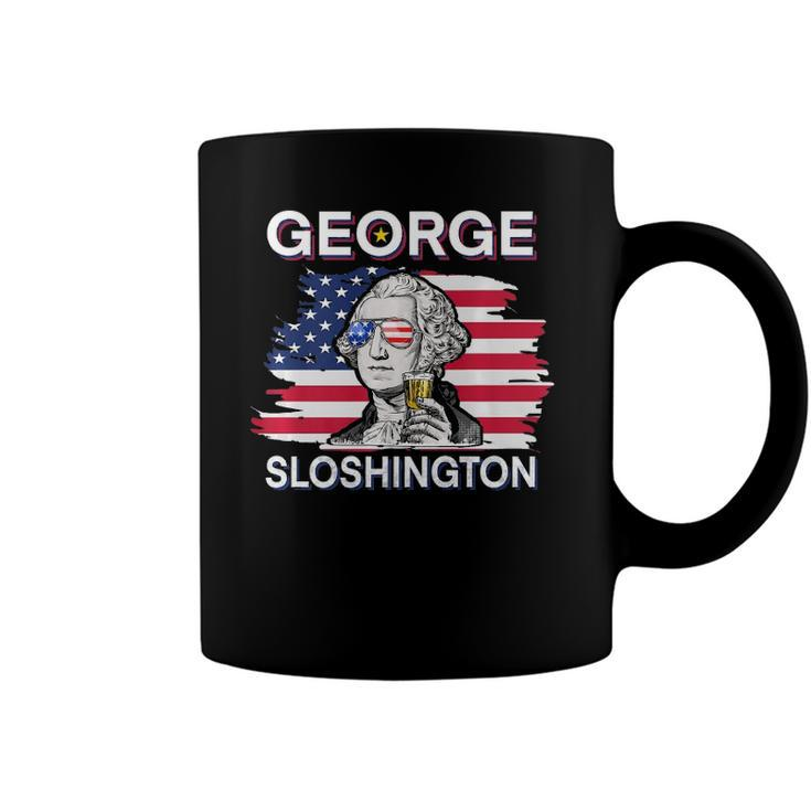 Beer George Sloshington  American Flag 4Th Of July  Coffee Mug