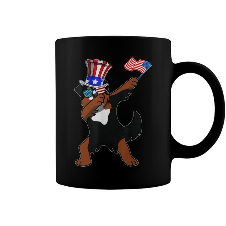Bernese Mountain Dog Dabbing Dog Dad  4Th Of July Coffee Mug