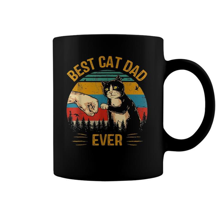Best Cat Dad Ever Paw Fist Bump Fit Vintage Retro Gift Daddy Coffee Mug