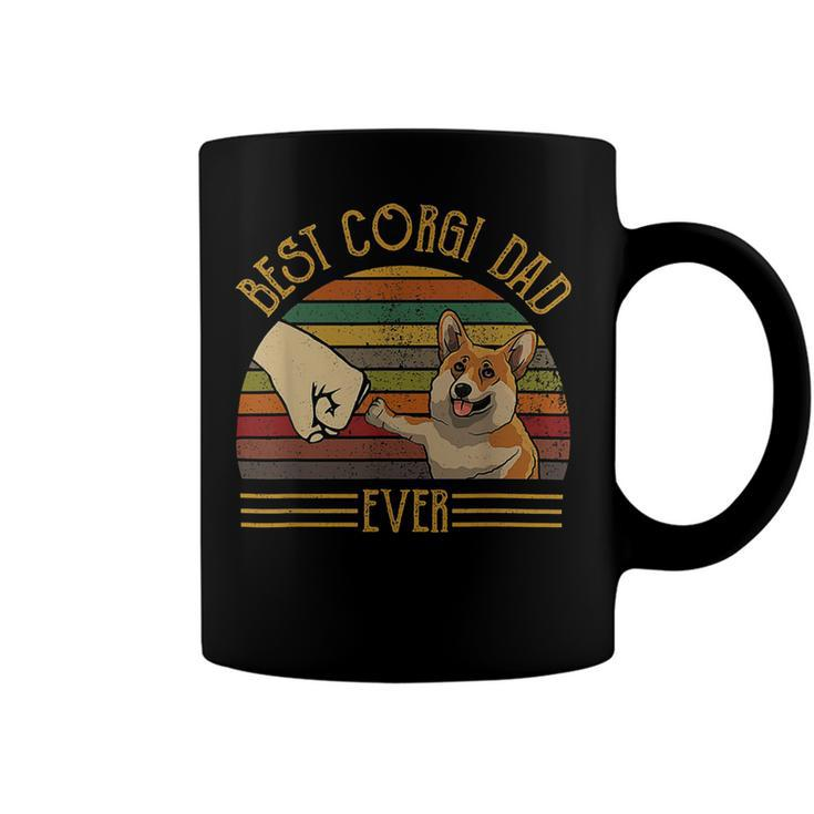 Best Corgi Dad Ever Retro Vintage Sunset Coffee Mug