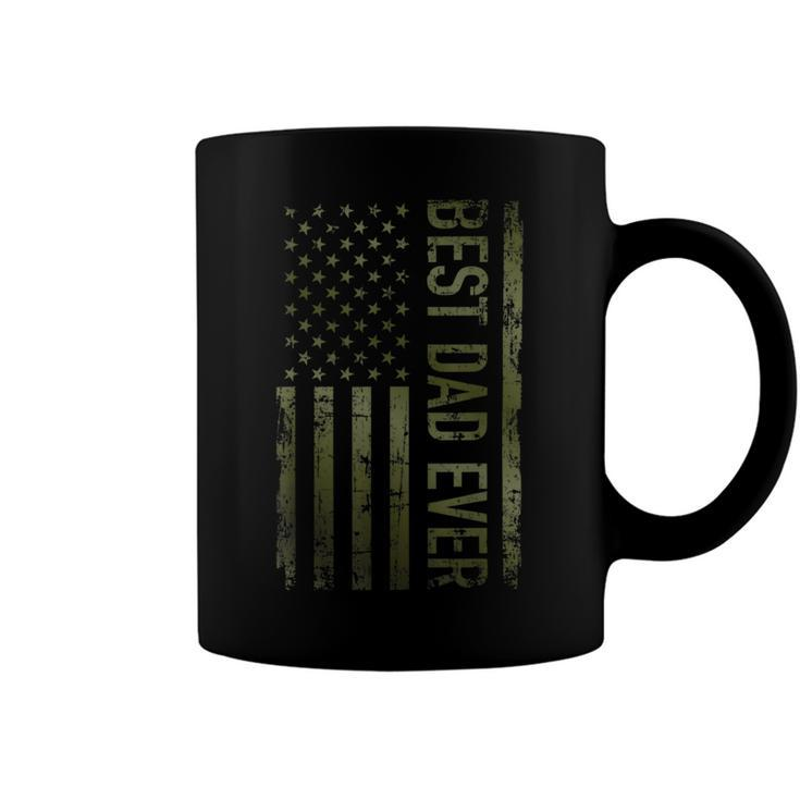 Best Dad Ever American Military Camouflage Flag  Father Coffee Mug