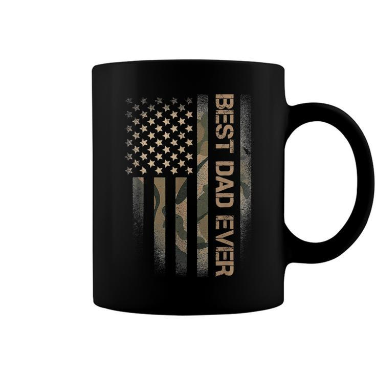 Best Dad Ever Camo American Us Flag Fathers Day 4Th Of July  Coffee Mug