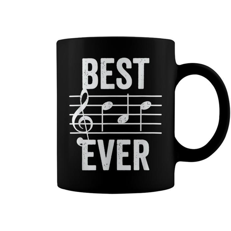 Best Dad Ever Music Note Bold Condensed Dark Coffee Mug