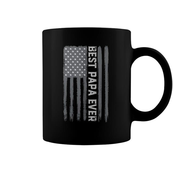 Best Papa Ever Vintage American Flag 4Th Of July Patriotic  Coffee Mug