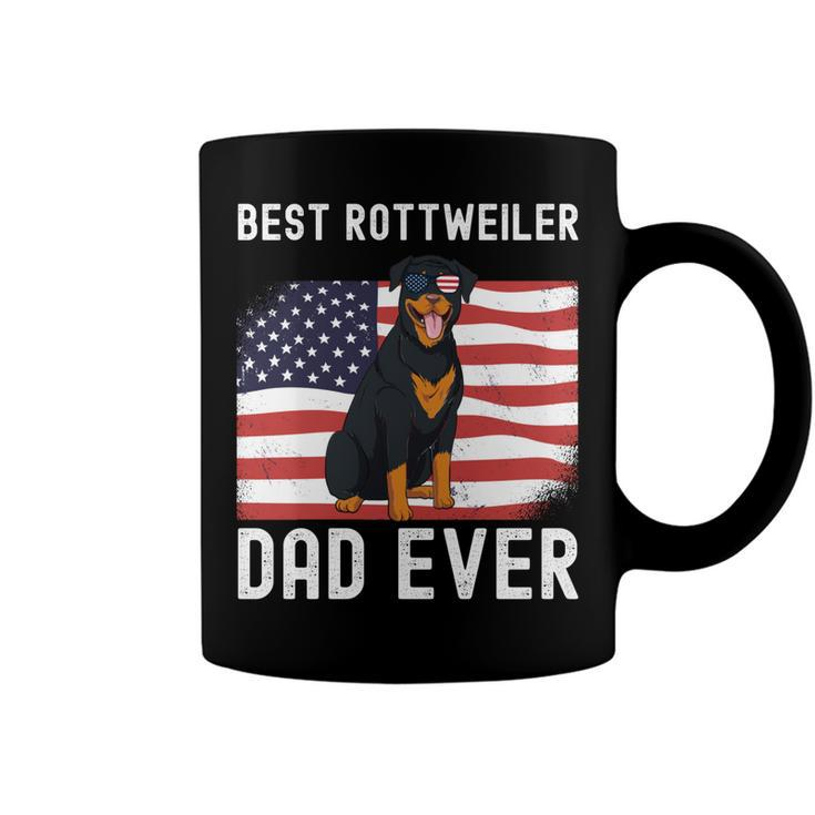 Best Rottweiler Dad Ever American Flag 4Th Of July Rottie  Coffee Mug
