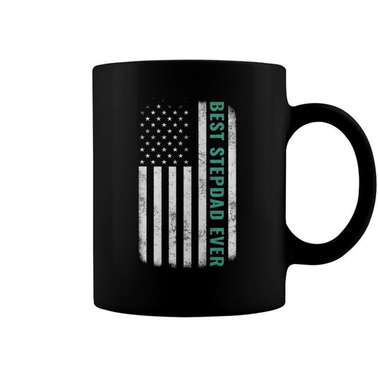 Best Stepdad Ever Vintage American Flag Tee Fathers Day Gift Coffee Mug