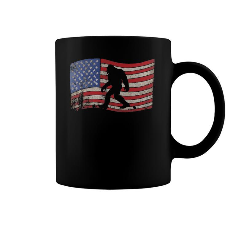 Bigfoot American Flag Sasquatch 4Th July Gift Coffee Mug